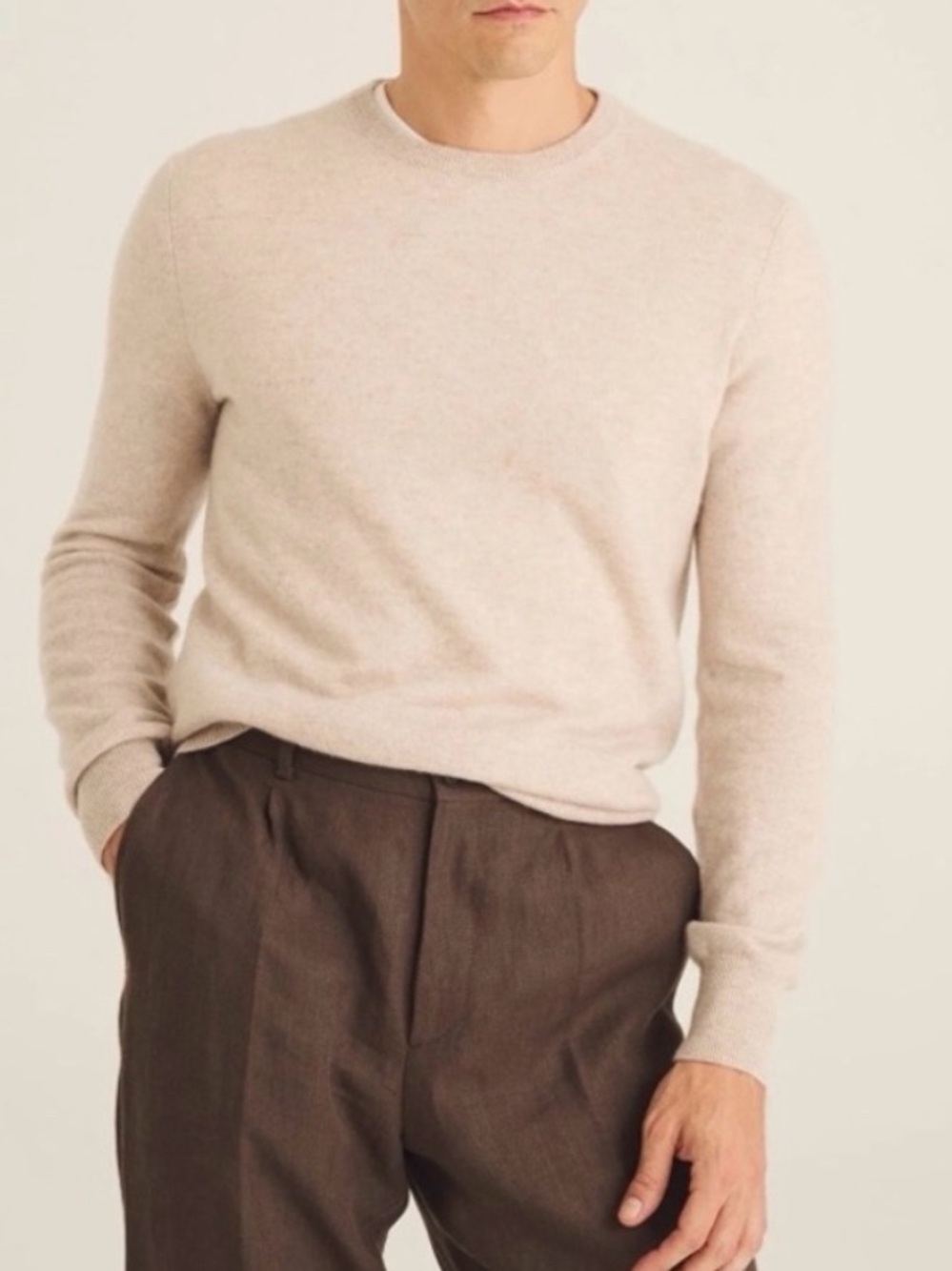 NAADAM Original 100% Cashmere Sweater Size Medium Oatmeal Cream Neutral Unisex